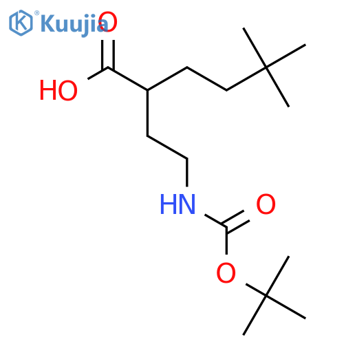 2-(2-{[(Tert-butoxy)carbonyl]amino}ethyl)-5,5-dimethylhexanoic acid structure