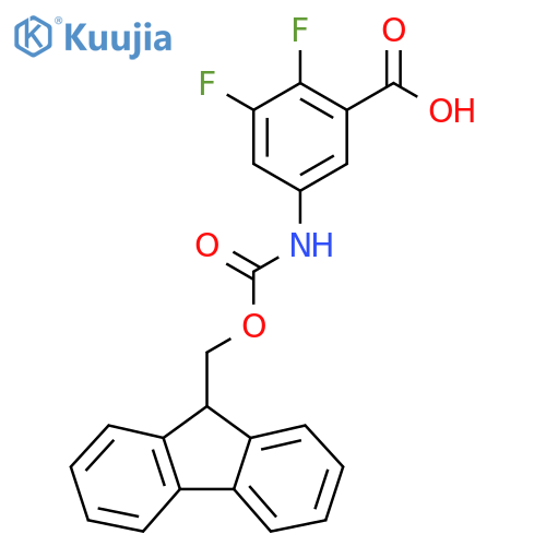 5-({(9H-fluoren-9-yl)methoxycarbonyl}amino)-2,3-difluorobenzoic acid structure