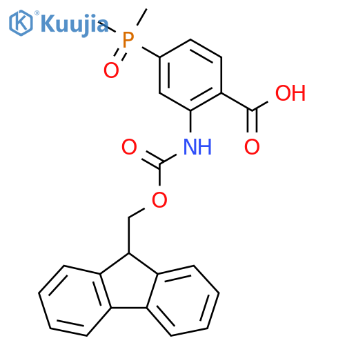 4-(dimethylphosphoryl)-2-({(9H-fluoren-9-yl)methoxycarbonyl}amino)benzoic acid structure