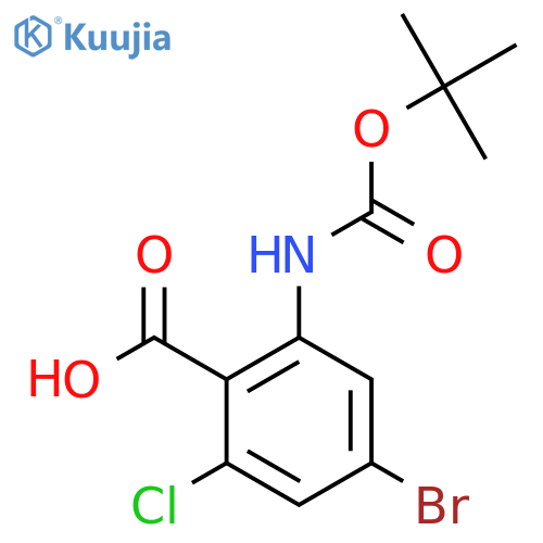 4-bromo-2-{(tert-butoxy)carbonylamino}-6-chlorobenzoic acid structure