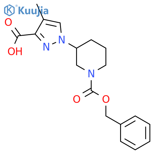 1-{1-(benzyloxy)carbonylpiperidin-3-yl}-4-methyl-1H-pyrazole-3-carboxylic acid structure