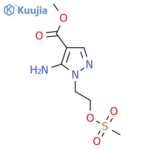 methyl 5-amino-1-2-(methanesulfonyloxy)ethyl-1H-pyrazole-4-carboxylate structure