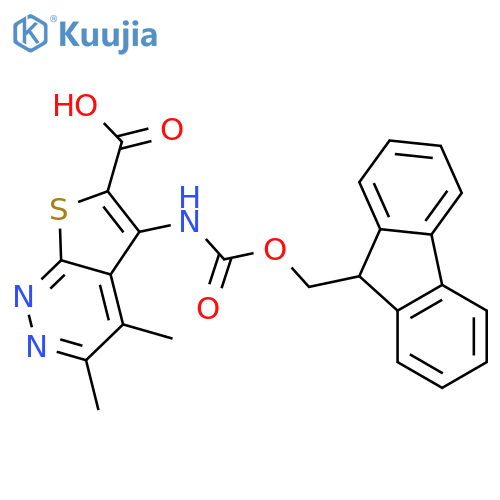 5-({(9H-fluoren-9-yl)methoxycarbonyl}amino)-3,4-dimethylthieno2,3-cpyridazine-6-carboxylic acid structure