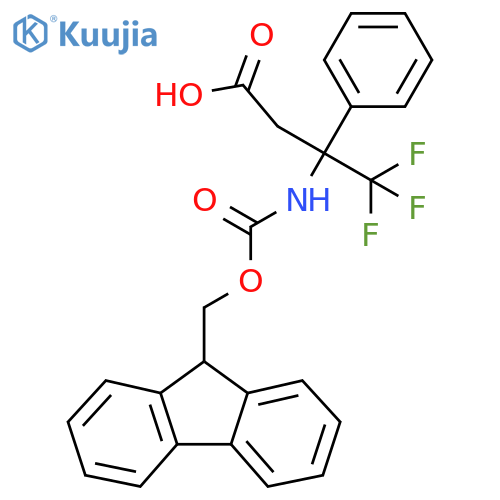 3-({(9H-fluoren-9-yl)methoxycarbonyl}amino)-4,4,4-trifluoro-3-phenylbutanoic acid structure