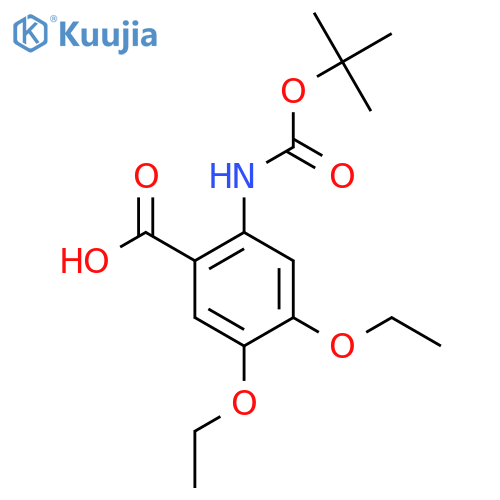 2-{(tert-butoxy)carbonylamino}-4,5-diethoxybenzoic acid structure