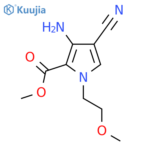 methyl 3-amino-4-cyano-1-(2-methoxyethyl)-1H-pyrrole-2-carboxylate structure
