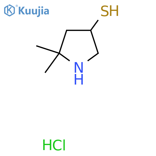5,5-dimethylpyrrolidine-3-thiol hydrochloride structure