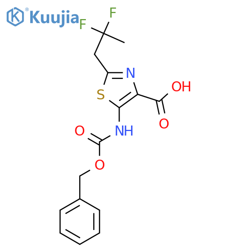 5-{(benzyloxy)carbonylamino}-2-(2,2-difluoropropyl)-1,3-thiazole-4-carboxylic acid structure