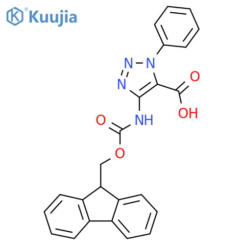 4-({(9H-fluoren-9-yl)methoxycarbonyl}amino)-1-phenyl-1H-1,2,3-triazole-5-carboxylic acid structure