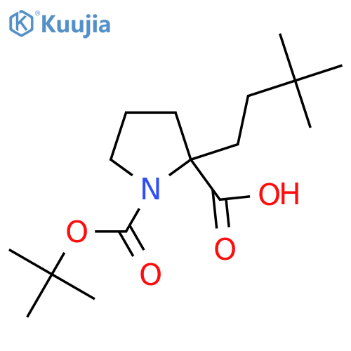 1-[(Tert-butoxy)carbonyl]-2-(3,3-dimethylbutyl)pyrrolidine-2-carboxylic acid structure