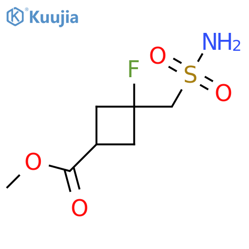 Methyl (1r,3r)-3-fluoro-3-(sulfamoylmethyl)cyclobutane-1-carboxylate structure