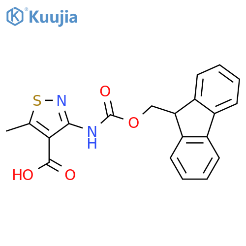 3-({(9H-fluoren-9-yl)methoxycarbonyl}amino)-5-methyl-1,2-thiazole-4-carboxylic acid structure