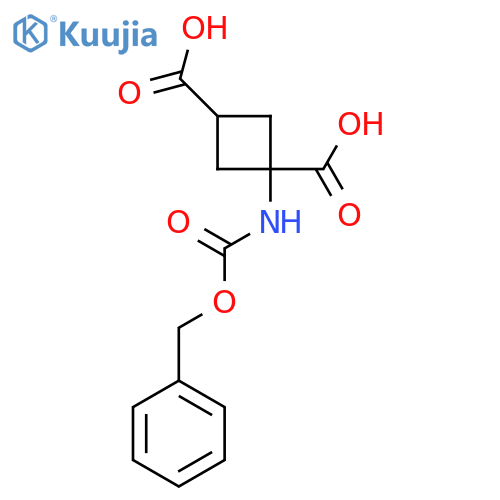 (1s,3s)-1-{(benzyloxy)carbonylamino}cyclobutane-1,3-dicarboxylic acid structure