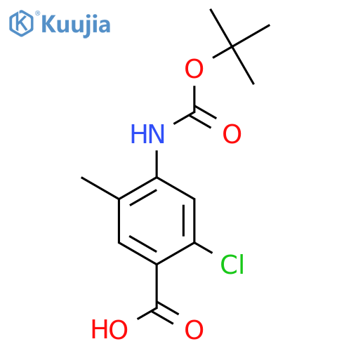 4-{(tert-butoxy)carbonylamino}-2-chloro-5-methylbenzoic acid structure