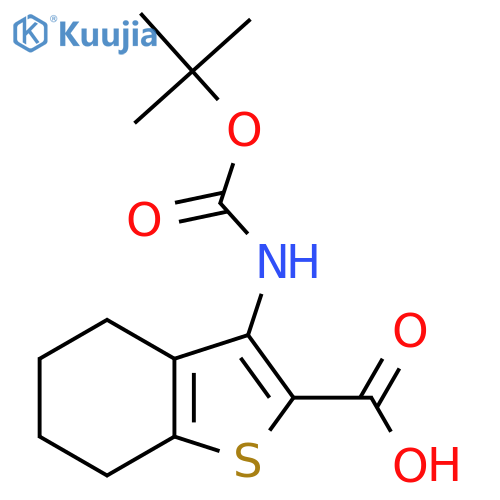 3-{(tert-butoxy)carbonylamino}-4,5,6,7-tetrahydro-1-benzothiophene-2-carboxylic acid structure