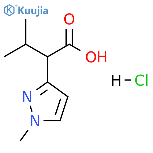 3-methyl-2-(1-methyl-1H-pyrazol-3-yl)butanoic acid hydrochloride structure