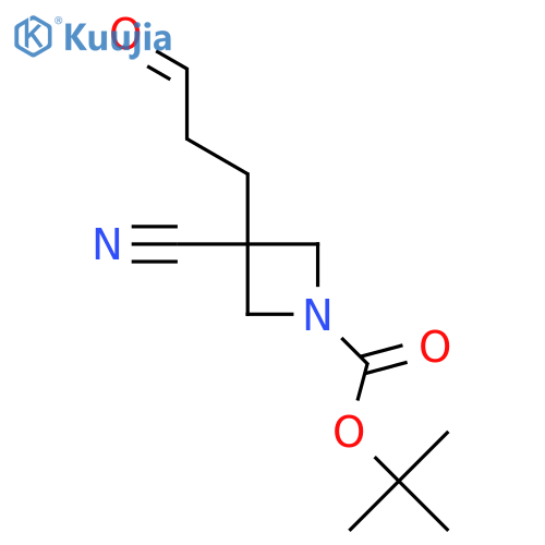 Tert-butyl 3-cyano-3-(3-oxopropyl)azetidine-1-carboxylate structure