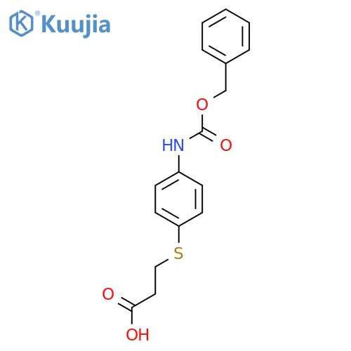 3-(4-{(benzyloxy)carbonylamino}phenyl)sulfanylpropanoic acid structure