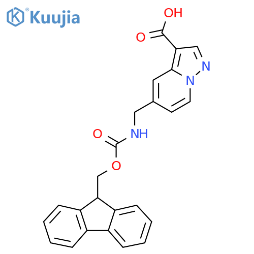 5-({(9H-fluoren-9-yl)methoxycarbonyl}amino)methylpyrazolo1,5-apyridine-3-carboxylic acid structure