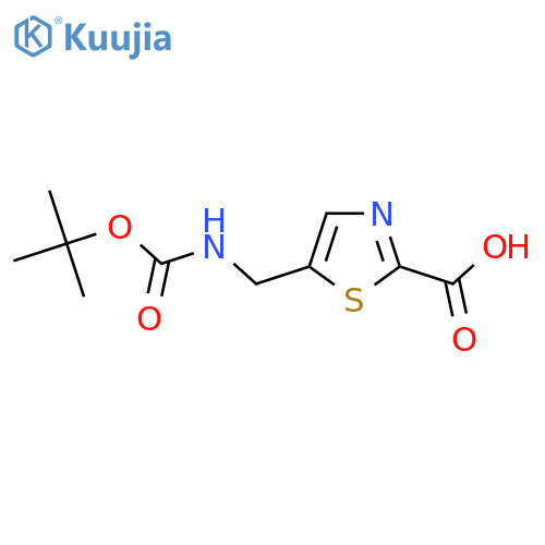 5-({[(Tert-butoxy)carbonyl]amino}methyl)-1,3-thiazole-2-carboxylic acid structure