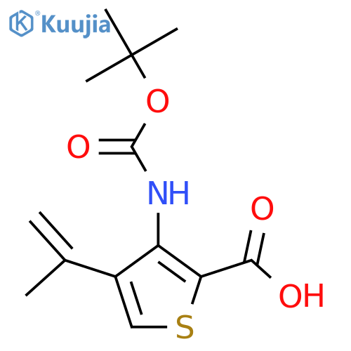 3-{(tert-butoxy)carbonylamino}-4-(prop-1-en-2-yl)thiophene-2-carboxylic acid structure