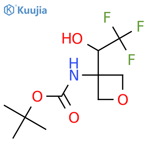 tert-butyl N-3-(2,2,2-trifluoro-1-hydroxyethyl)oxetan-3-ylcarbamate structure
