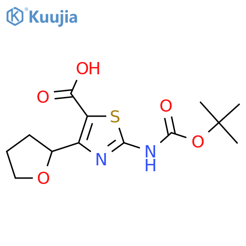 2-{(tert-butoxy)carbonylamino}-4-(oxolan-2-yl)-1,3-thiazole-5-carboxylic acid structure