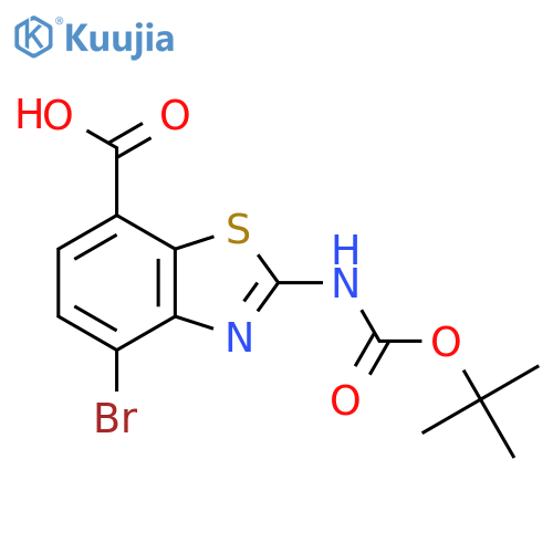 4-Bromo-2-{[(tert-butoxy)carbonyl]amino}-1,3-benzothiazole-7-carboxylic acid structure