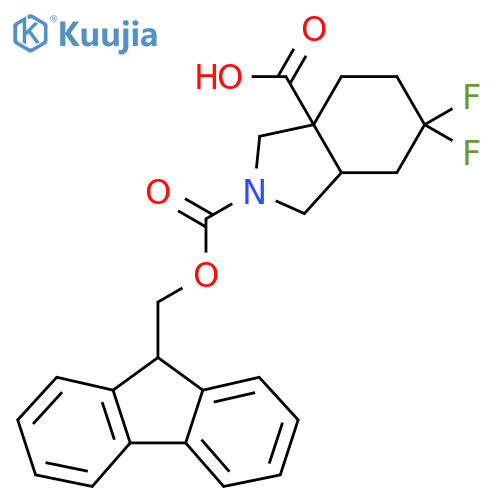 2-{(9H-fluoren-9-yl)methoxycarbonyl}-6,6-difluoro-octahydro-1H-isoindole-3a-carboxylic acid structure