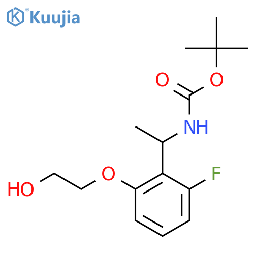 tert-butyl N-{1-2-fluoro-6-(2-hydroxyethoxy)phenylethyl}carbamate structure