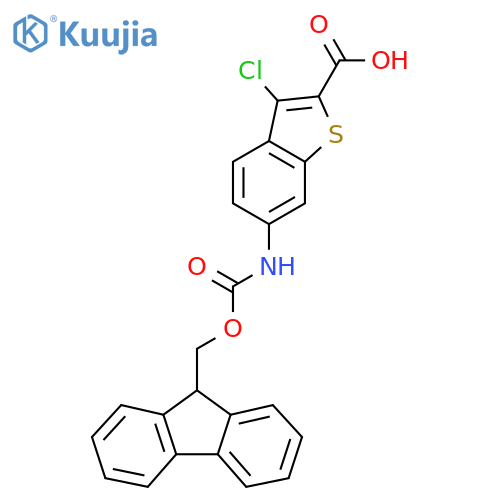 3-chloro-6-({(9H-fluoren-9-yl)methoxycarbonyl}amino)-1-benzothiophene-2-carboxylic acid structure