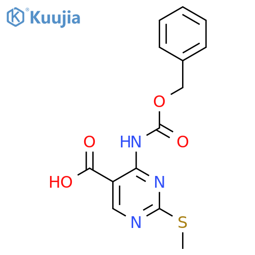 4-{(benzyloxy)carbonylamino}-2-(methylsulfanyl)pyrimidine-5-carboxylic acid structure