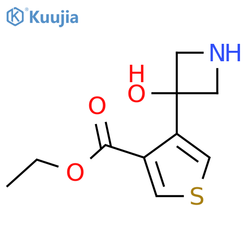 Ethyl 4-(3-hydroxyazetidin-3-yl)thiophene-3-carboxylate structure