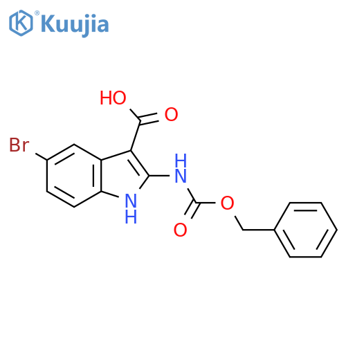 2-{(benzyloxy)carbonylamino}-5-bromo-1H-indole-3-carboxylic acid structure