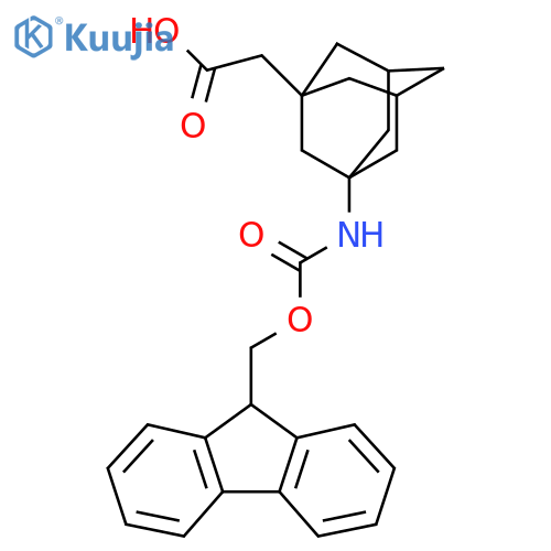 2-[3-({[(9H-fluoren-9-yl)methoxy]carbonyl}amino)adamantan-1-yl]acetic acid structure