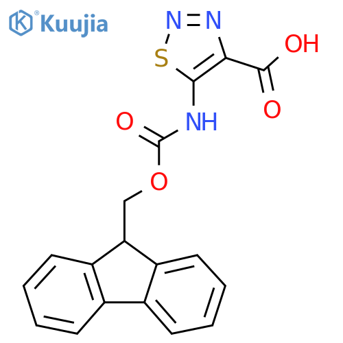 5-({(9H-fluoren-9-yl)methoxycarbonyl}amino)-1,2,3-thiadiazole-4-carboxylic acid structure