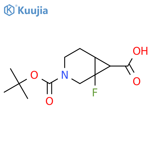 3-(tert-butoxy)carbonyl-1-fluoro-3-azabicyclo4.1.0heptane-7-carboxylic acid structure
