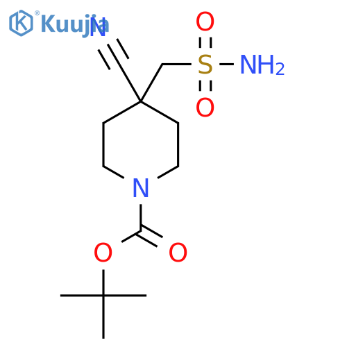 Tert-butyl 4-cyano-4-(sulfamoylmethyl)piperidine-1-carboxylate structure