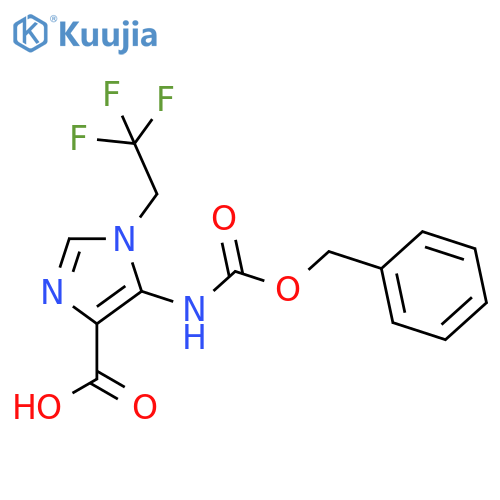 5-{(benzyloxy)carbonylamino}-1-(2,2,2-trifluoroethyl)-1H-imidazole-4-carboxylic acid structure