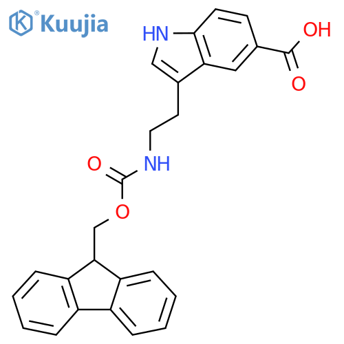 3-2-({(9H-fluoren-9-yl)methoxycarbonyl}amino)ethyl-1H-indole-5-carboxylic acid structure