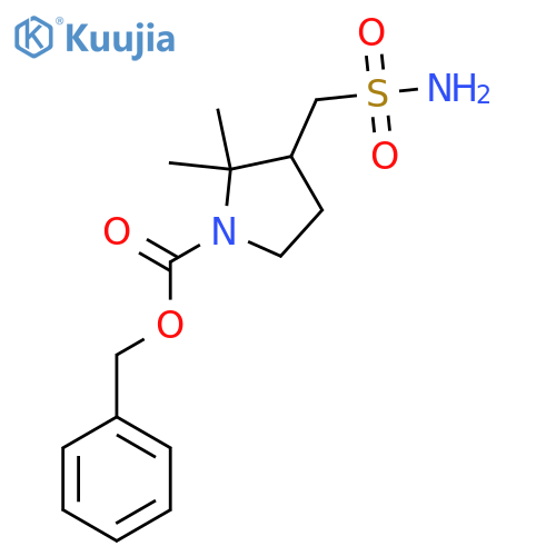 Benzyl 2,2-dimethyl-3-(sulfamoylmethyl)pyrrolidine-1-carboxylate structure
