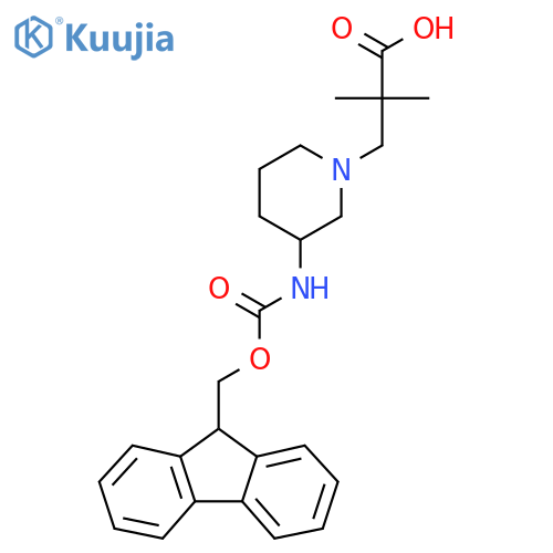 3-3-({(9H-fluoren-9-yl)methoxycarbonyl}amino)piperidin-1-yl-2,2-dimethylpropanoic acid structure