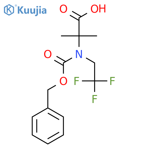 2-{(benzyloxy)carbonyl(2,2,2-trifluoroethyl)amino}-2-methylpropanoic acid structure
