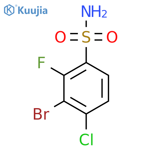 3-Bromo-4-chloro-2-fluorobenzene-1-sulfonamide structure