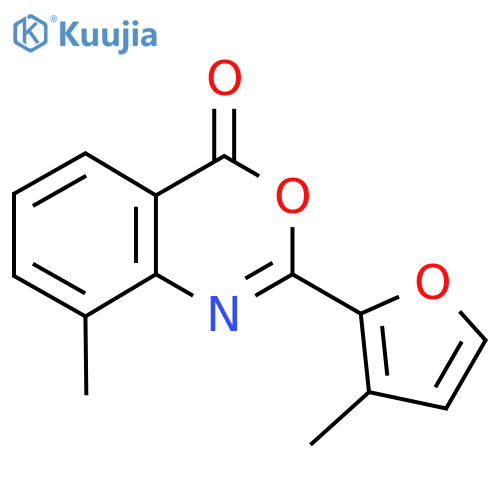 8-methyl-2-(3-methylfuran-2-yl)-4H-3,1-benzoxazin-4-one structure