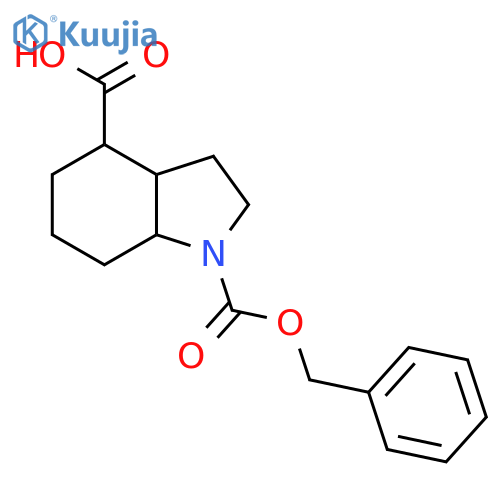 1-(benzyloxy)carbonyl-octahydro-1H-indole-4-carboxylic acid structure