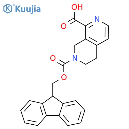 7-{[(9H-fluoren-9-yl)methoxy]carbonyl}-5,6,7,8-tetrahydro-2,7-naphthyridine-1-carboxylic acid structure