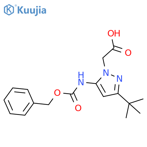 2-(5-{(benzyloxy)carbonylamino}-3-tert-butyl-1H-pyrazol-1-yl)acetic acid structure