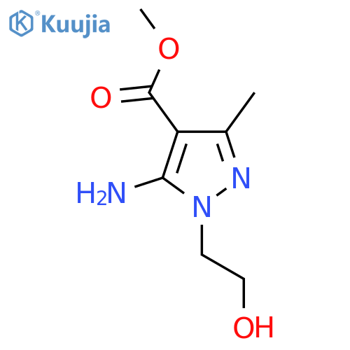 methyl 5-amino-1-(2-hydroxyethyl)-3-methyl-1H-pyrazole-4-carboxylate structure