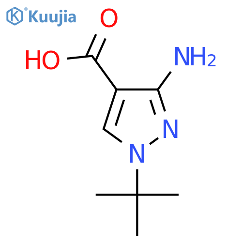 3-amino-1-tert-butyl-1H-pyrazole-4-carboxylic acid structure